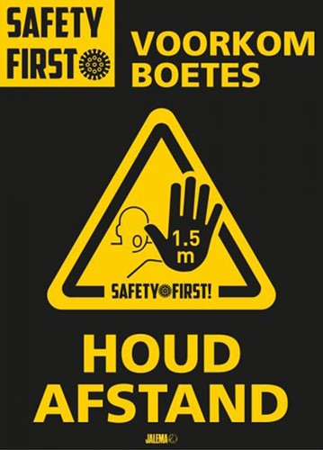 Deursticker A4 Djois Houd afstand gl 2st 2 Stuk