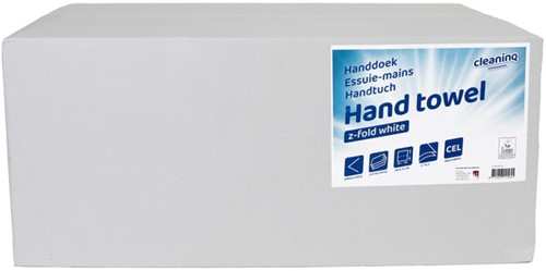 Handdoek Cleaninq Z-vouw 2-laags wit 3200 Stuk