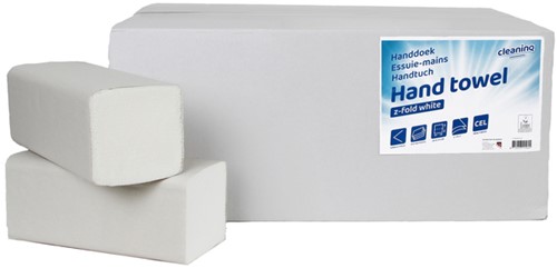 Handdoek Cleaninq 2laags 240x210mm 20x160vel wit 20 pak-2