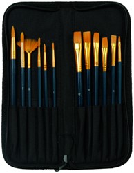 Kwasten set Conda  synthetisch 12 stuks  in etui 12 Stuk