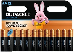 Batterij Duracell Optimum 12x AA 12 Stuk