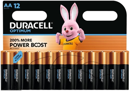 Batterij Duracell Optimum 12x AA 12 Stuk