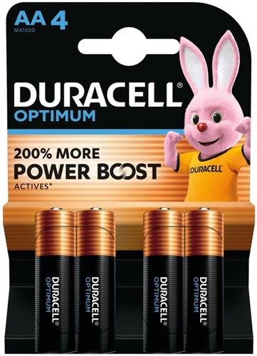 Batterij Duracell Optimum 4x AA 4 Stuk