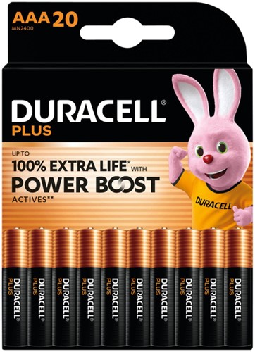 Batterij Duracell Plus power boost 20x AAA 20 Stuk