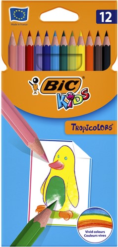 Kleurpotlood BicKids Tropicolors 12st assorti 12 Stuk