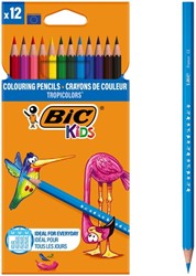 Kleurpotlood BicKids Tropicolors 12st assorti 12 Stuk