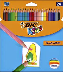 Kleurpotlood BicKids Tropicolors 24st assorti 24 Stuk