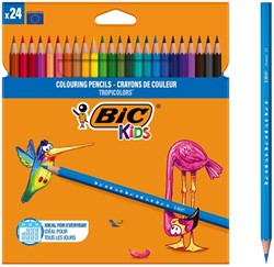Kleurpotlood BicKids Tropicolors 24st assorti 24 Stuk