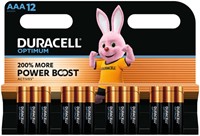 Batterij Duracell Optimum AAA 12st 12 Stuk
