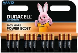 Batterij Duracell Optimum AAA 12st 12 Stuk