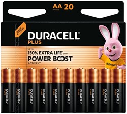 Batterij Duracell Plus power boost 20x AA 20 Stuk