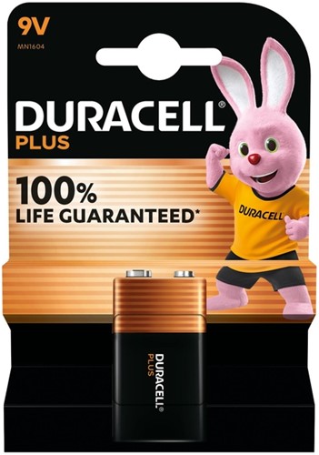 Batterij Duracell Plus blok 9v 1st 1 Stuk