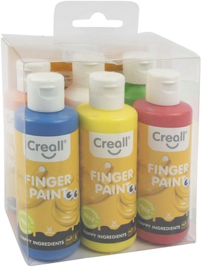 Vingerverf Creall Happy Ingredients 6 kleuren 80ml 6 Stuk