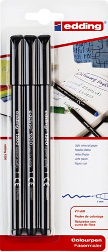 Fineliner edding 1200 F zwart 3 Stuk