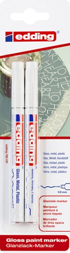 Viltstift edding 780 lak rond 0.8mm wit 2 Stuk