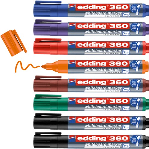 Whiteboardmarker edding 360 rond 1.5-3mm ass 8 Stuk-2