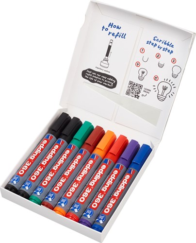Whiteboardmarker edding 360 rond 1.5-3mm ass 8 Stuk-3