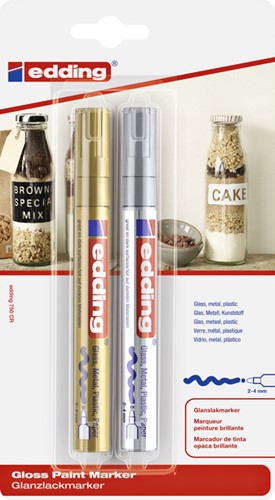 Paintmarker edding 750 oliebasis 2-4mm gd-zi bls 2 Stuk