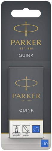 Inktpatroon Parker Quink uitwasbaar blauw 10 Stuk