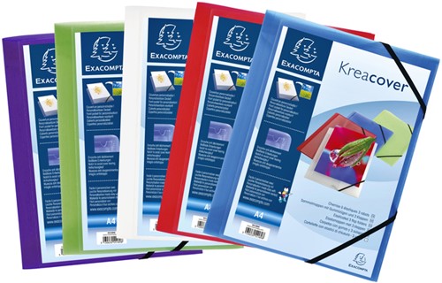 Elastomap Exacompta Kreacover A4 3 klep PP assorti 1 Stuk