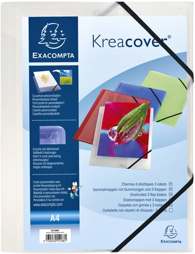 Elastomap Exacompta Kreacover A4 3 klep PP assorti 1 Stuk-3