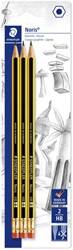 Potlood Staedtler Noris standaard 120-0 hb met gum 3 Stuk