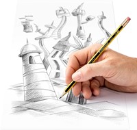 Potlood Staedtler Noris standaard 120-0 hb met gum 3 Stuk-3