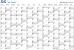 Jaarplanner 2027 Staedtler 84x60cm oprolbaar 1 Stuk