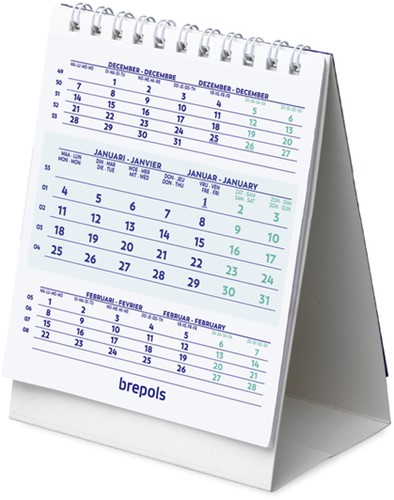 3-Maandsbureaukalender 2027 Brepols 10.5x13cm 1 Stuk