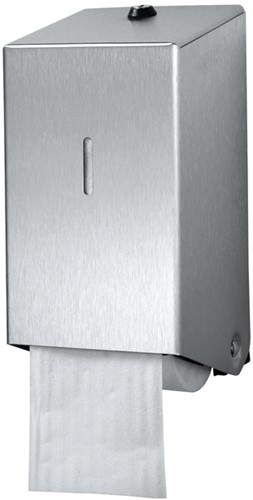 Toiletpapierdispenser Euro Products duo zilver 1 Stuk