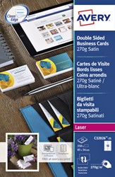 Visitekaart Avery C32026 2-zijdig 85x54 100st 10 Vel