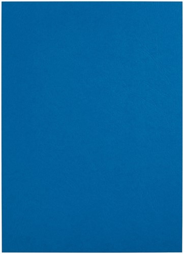 Voorblad GBC A4 lederlook met venster 250gr blauw 50 Stuk