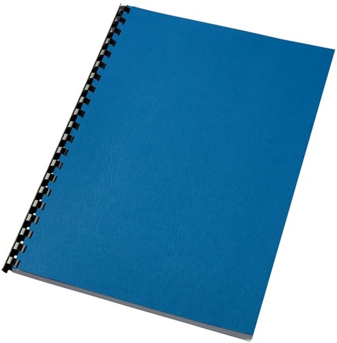 Voorblad GBC A4 lederlook met venster 250gr blauw 50 Stuk-3