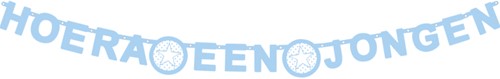 Letterslinger Hoera een jongen blauw 1 Stuk