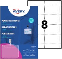Badge Avery met clip 4822 60x90mm insteekkaarten 25 Stuk-2
