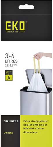 Afvalzak EKO MDPE type A trekb 35x40cm 3-6L wit 30 Stuk-2