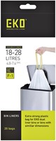 Afvalzak EKO MDPE type F1 trekb 49x68cm 18-28L wit 20 Stuk-2