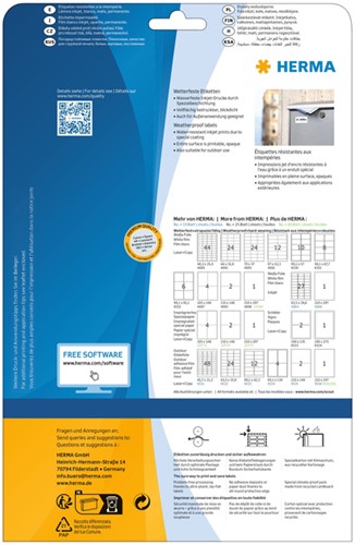 Etiket HERMA 4595 97x42.3mm folie wit 120st 10 Vel-17
