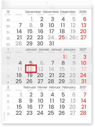 3-Maandkalender 2027 INNI Manager compact-formaat 1 Stuk
