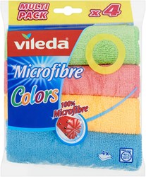 Microvezeldoeken Vileda 4 kleuren pak 4 Stuk