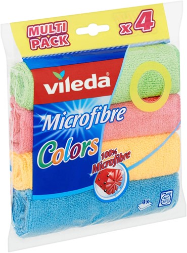 Microvezeldoeken Vileda 4 kleuren pak 4 Stuk-2