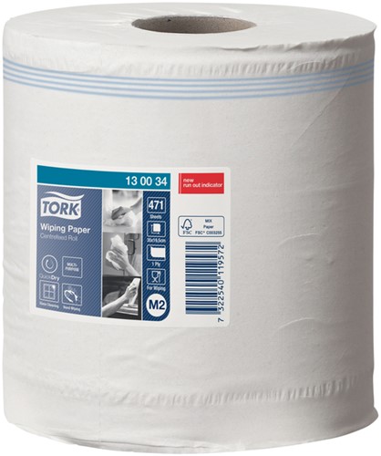 Poetspapier Tork M2 Premium 1laags 165m wit 6 Rol-2