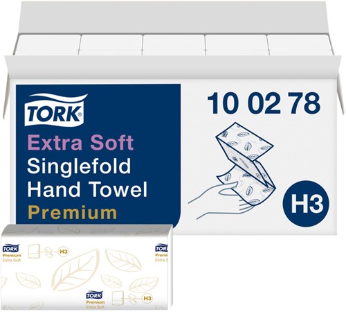 Handdoek Tork H3 Premium 2laags 226x230mm wit 15 pak
