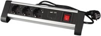 Stekkerdoos Perel  3voudig 2 USB 1.4m zwart 1 Stuk