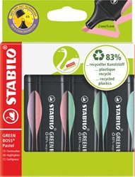 Markeerstift STABILO GREEN BOSS 6070/4 4st pa ass 4 Stuk
