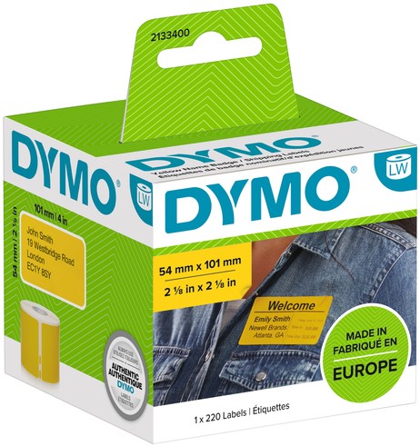 Etiket Dymo LabelWriter naamkaart 54x101 geel 1 Rol