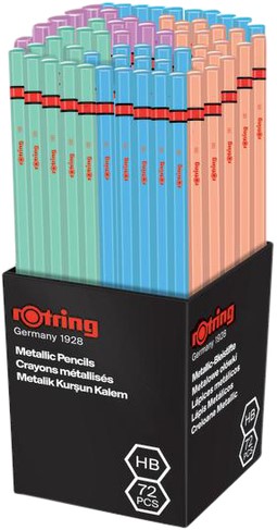 Potlood rOtring woodcase HB 6hkg metallic assorti 1 Stuk
