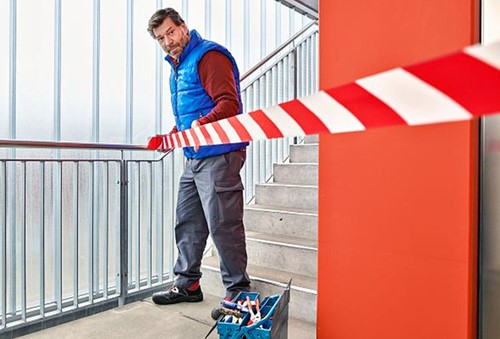 Waarschuwingslint tesa 100mx80mm rood wit 1 Stuk-2