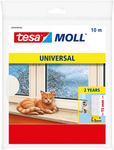 tochtstrip tesamoll Uni zelfkl 10mx15mm wit 1 Stuk