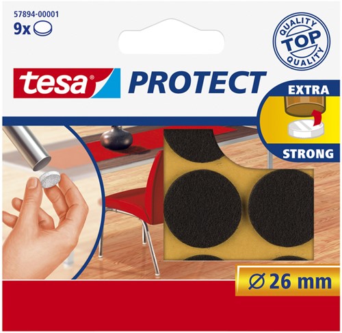 Beschermvilt tesa anti-kras Ø26mm bruin 9st 1 Stuk